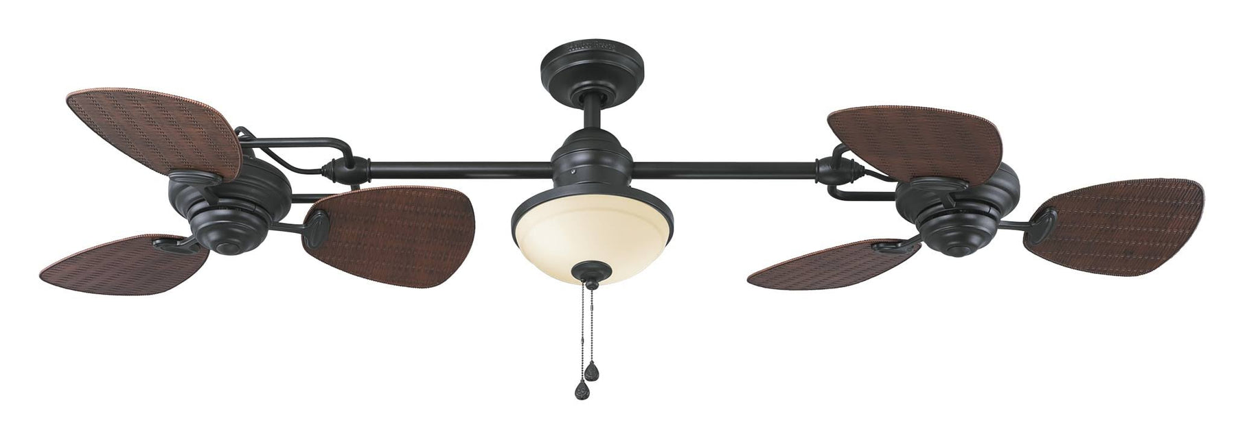 Harbor Breeze Twin Breeze II 74-in Oil-Rubbed Bronze Outdoor Downrod Ceiling Fan - Product image 1