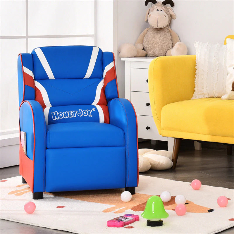 Kids Recliner Chair, Adjustable PU Leather Gaming Sofa with Footrest, Lumbar Support & Side Pockets - Product image 17