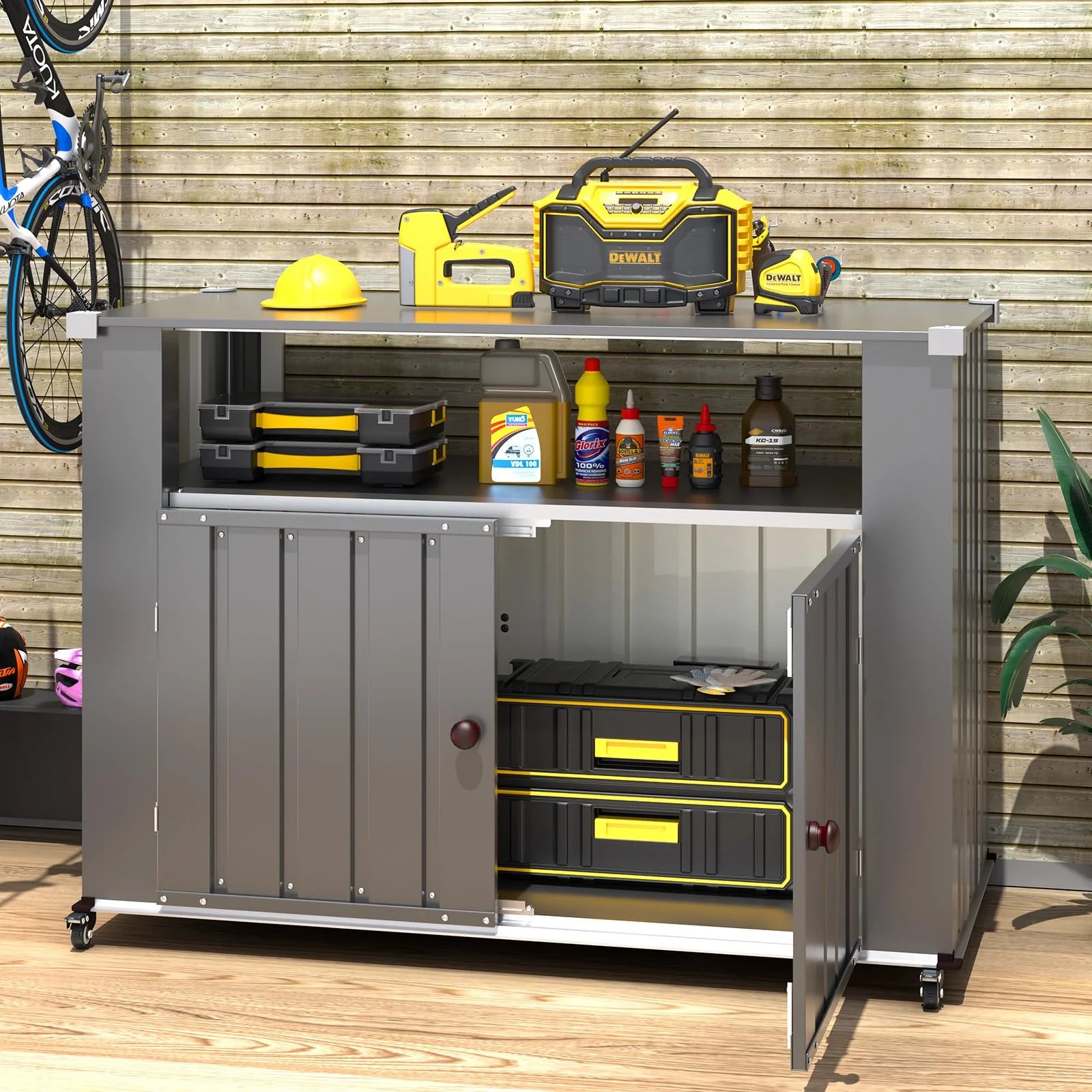 AECOJOY Outdoor Grill Table with Storage Cabinet Weatherproof, Outdoor Kitchen Island - Product image 7