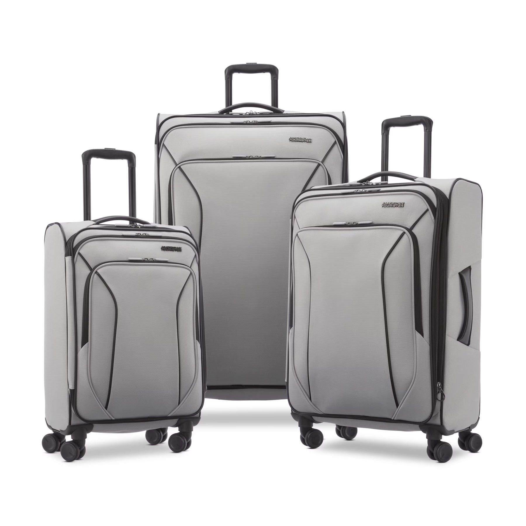 American Tourister X - Lite 3 - Piece Luggage Set with Spinner Wheels - Light Grey - Product image 2