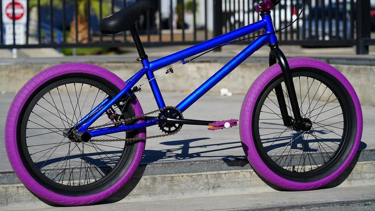 Elite BMX Bicycle 20" Freestyle Bike - Stealth Blue Purple Ideal for Ages 7 to 18 Years
