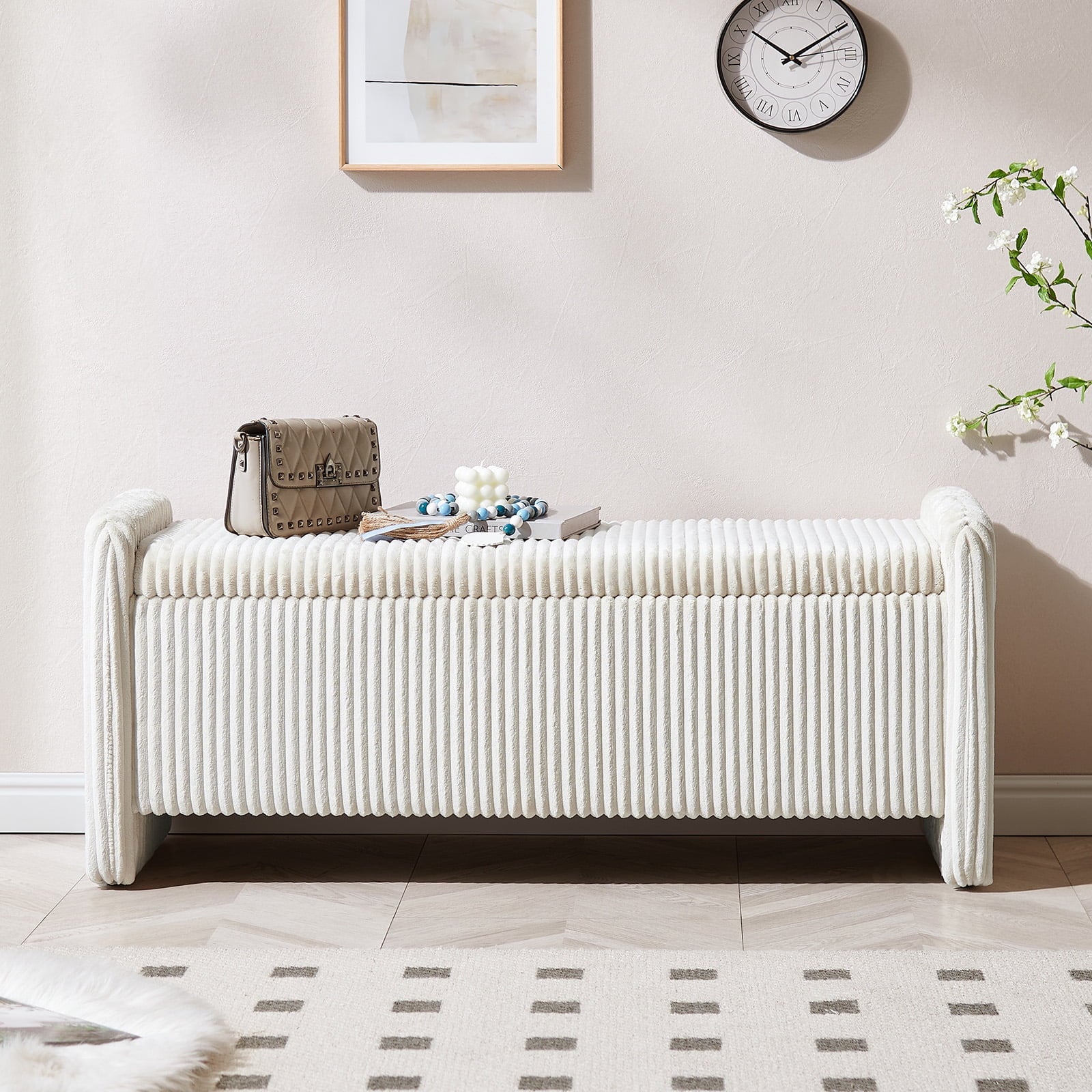 Pinmoco 44" Storage Ottoman Bench, Upholstered Entryway Bench with Storage End of Bed Bench for Bedroom& - Product image 15