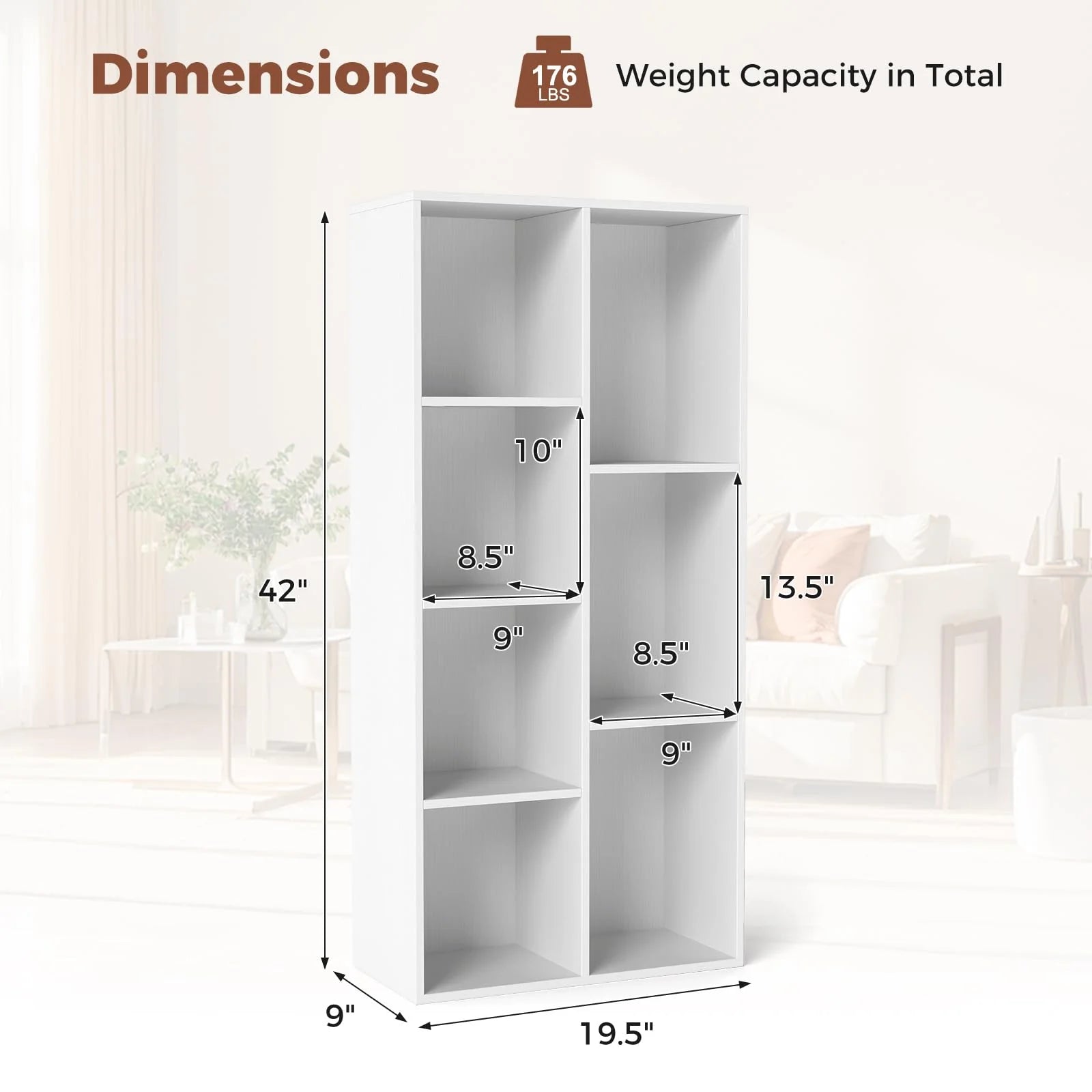 Tangkula 7-Cube Bookcase - Freestanding Storage Organizer with 7 Open Cubbies - Product image 3