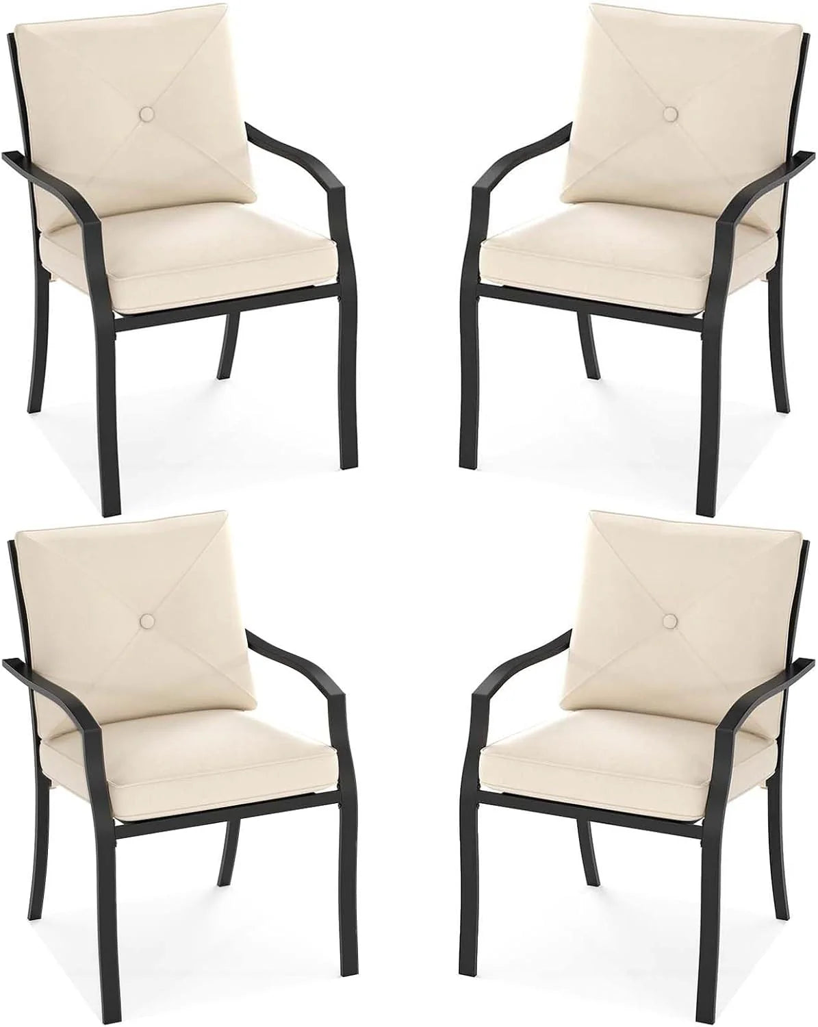 Tangkula Metal Outdoor Dining Chair Set of 2/4 Stackable Patio Chairs w/Armrests - Product image 10