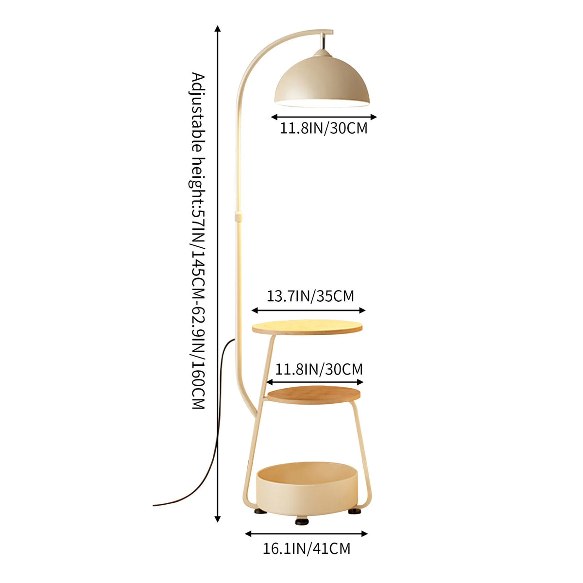 FQNRM Upgraded Cream Style Living Room Sofa Corner Floor Lamp Bedroom Bedside Table Integrated Table Lamp - Product image 5