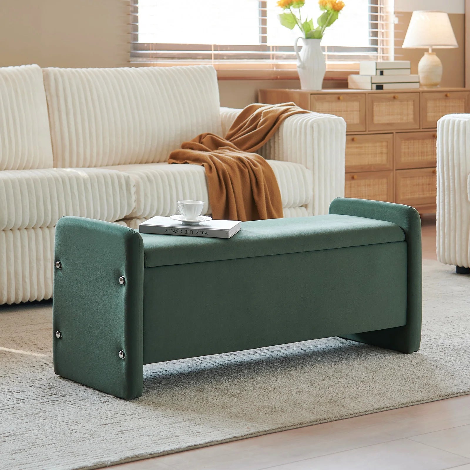 Pinmoco 44" Storage Ottoman Bench, Upholstered Entryway Bench with Storage End of Bed Bench for Bedroom& - Product image 27