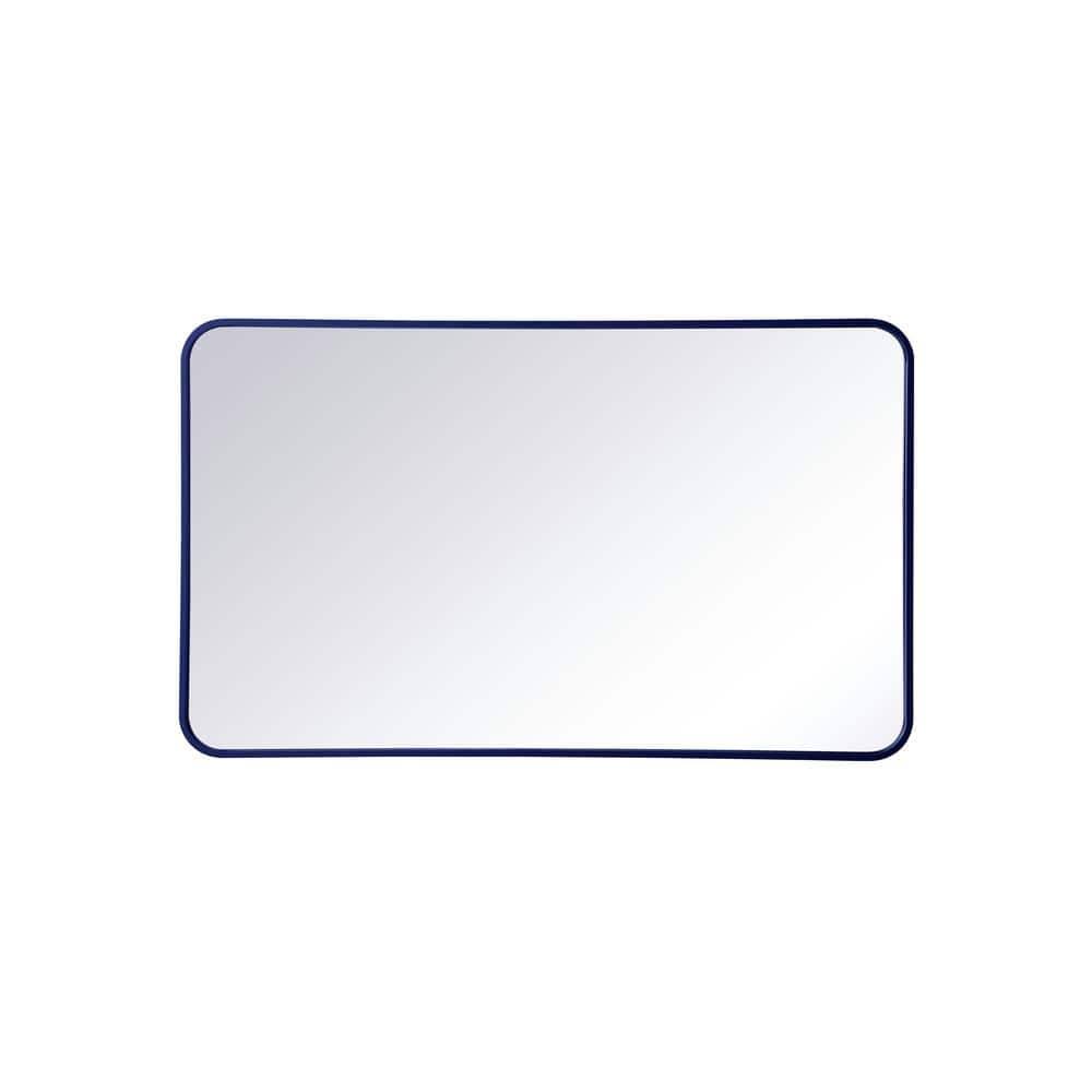 Timeless Home 40 in. H x 24 in. W Blue Modern Soft Corner Rectangular Wall Mirror - Product image 1