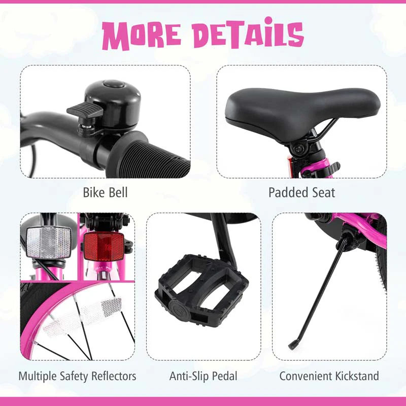 16/18 Inch LED Lighted Kids Bike with Training Wheels, Headlight, Adjustable Seat & Dual Brakes - Product image 25