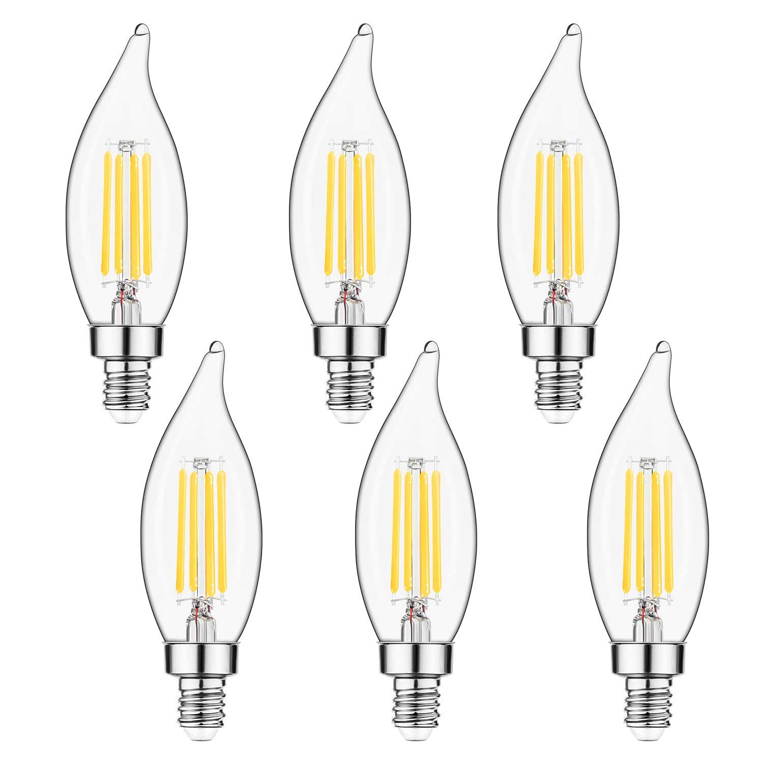 Sigalux Kawer E12 Candelabra LED Bulbs Dimmable 60W Equivalent LED Chandelier Light Bulbs 4.5W Soft White - Product image 1
