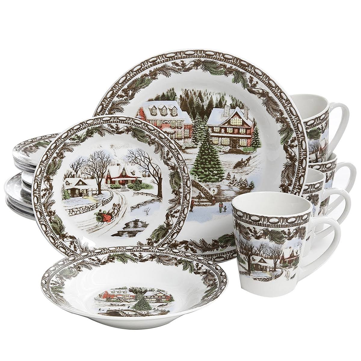 Christmas Toile Dinnerware Set - 16 Piece - Product image 1
