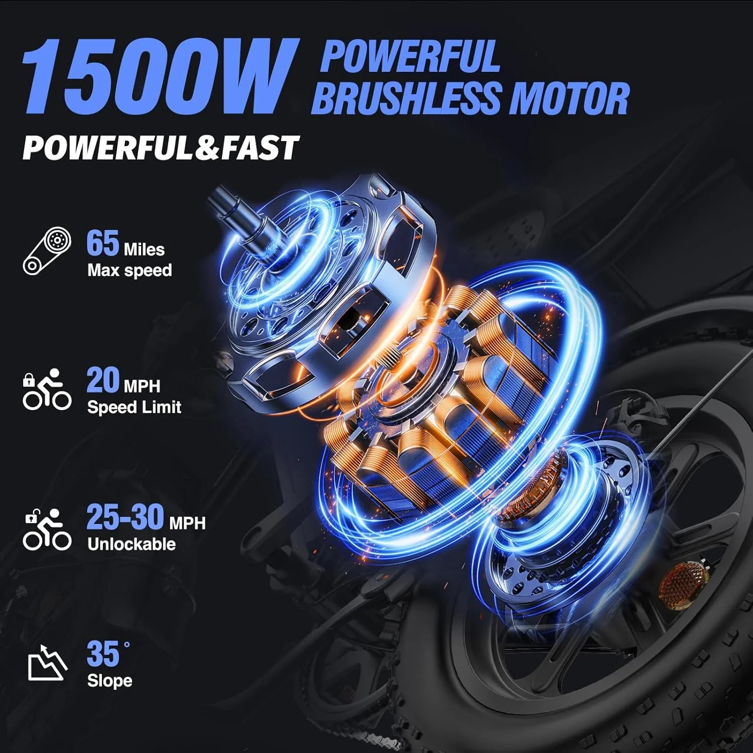 Ridstar Electric Biycle for Adults, 1200W 32MPH, 48V 20AH Electric Dirt Bike - Product image 19