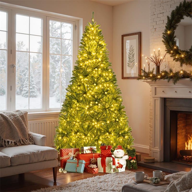 6/7/8FT Pre-Lit Artificial Christmas Tree, Hinged Xmas Tree with Remote, Warm White LED Lights, Timer - Product image 29
