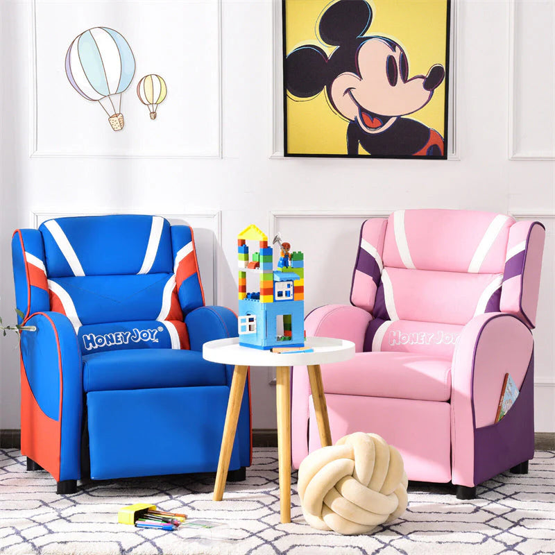 Kids Recliner Chair, Adjustable PU Leather Gaming Sofa with Footrest, Lumbar Support & Side Pockets - Product image 24