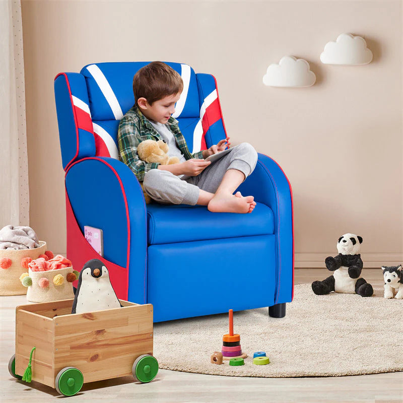 Kids Recliner Chair, Adjustable PU Leather Gaming Sofa with Footrest, Lumbar Support & Side Pockets - Product image 15