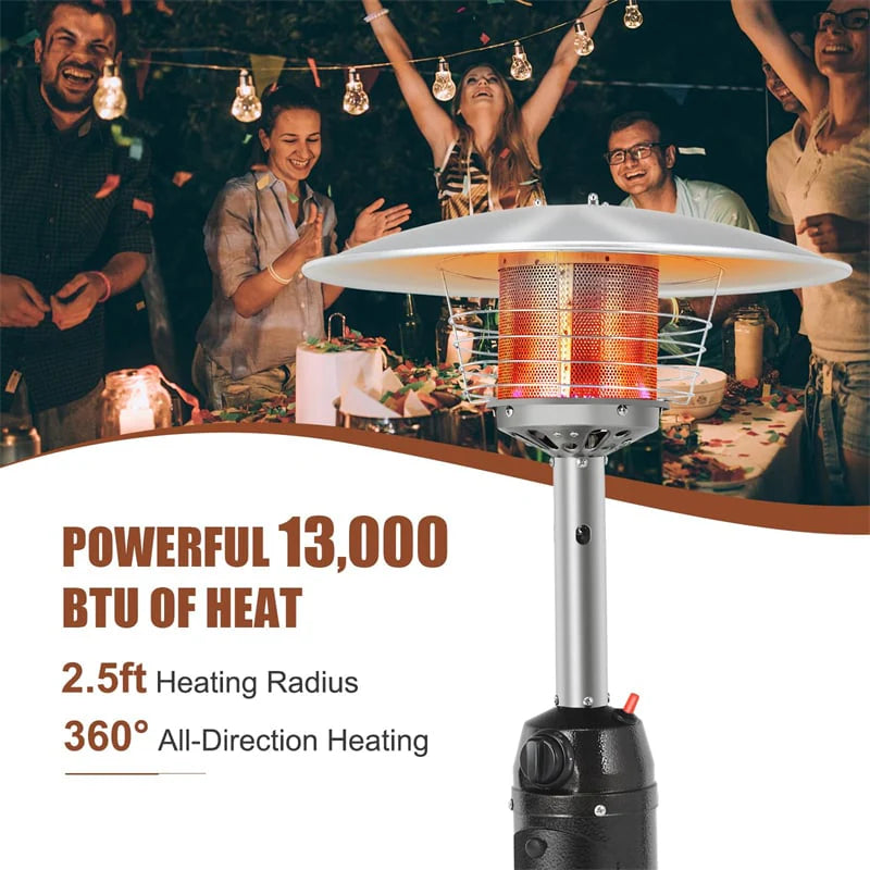 13, 000 BTU Portable Tabletop Propane Patio Heater, Stainless Steel LP Gas Heater with Weighted Base & - Product image 5