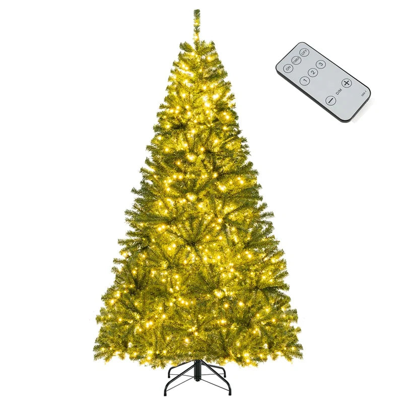 6/7/8FT Pre-Lit Artificial Christmas Tree, Hinged Xmas Tree with Remote, Warm White LED Lights, Timer - Product image 11