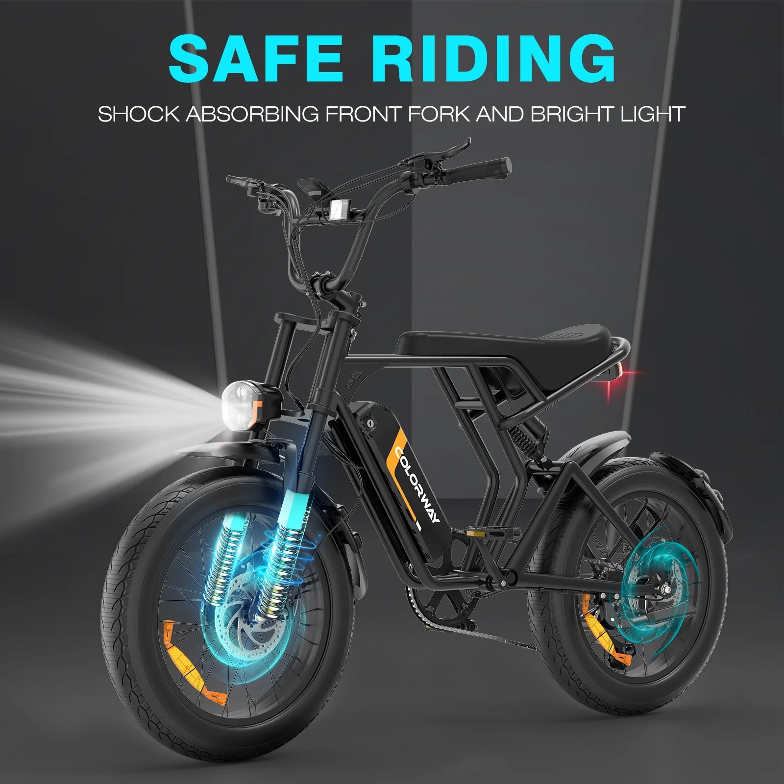 COLORWAY 750W 20"x4.0 Fat Tire Electric Bike, 48V 15ah Battery, Off - Road E - Bike for Adults - Product image 9