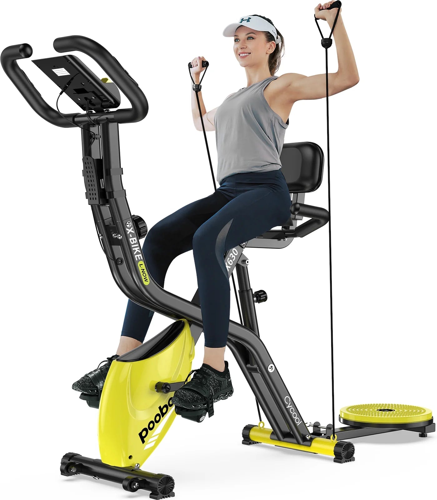 Pooboo 4in1 Folding Exercise Bike Indoor Cycling Bike Stationary Magnetic X Bike Gym Workout 300 lb Easy - Product image 16