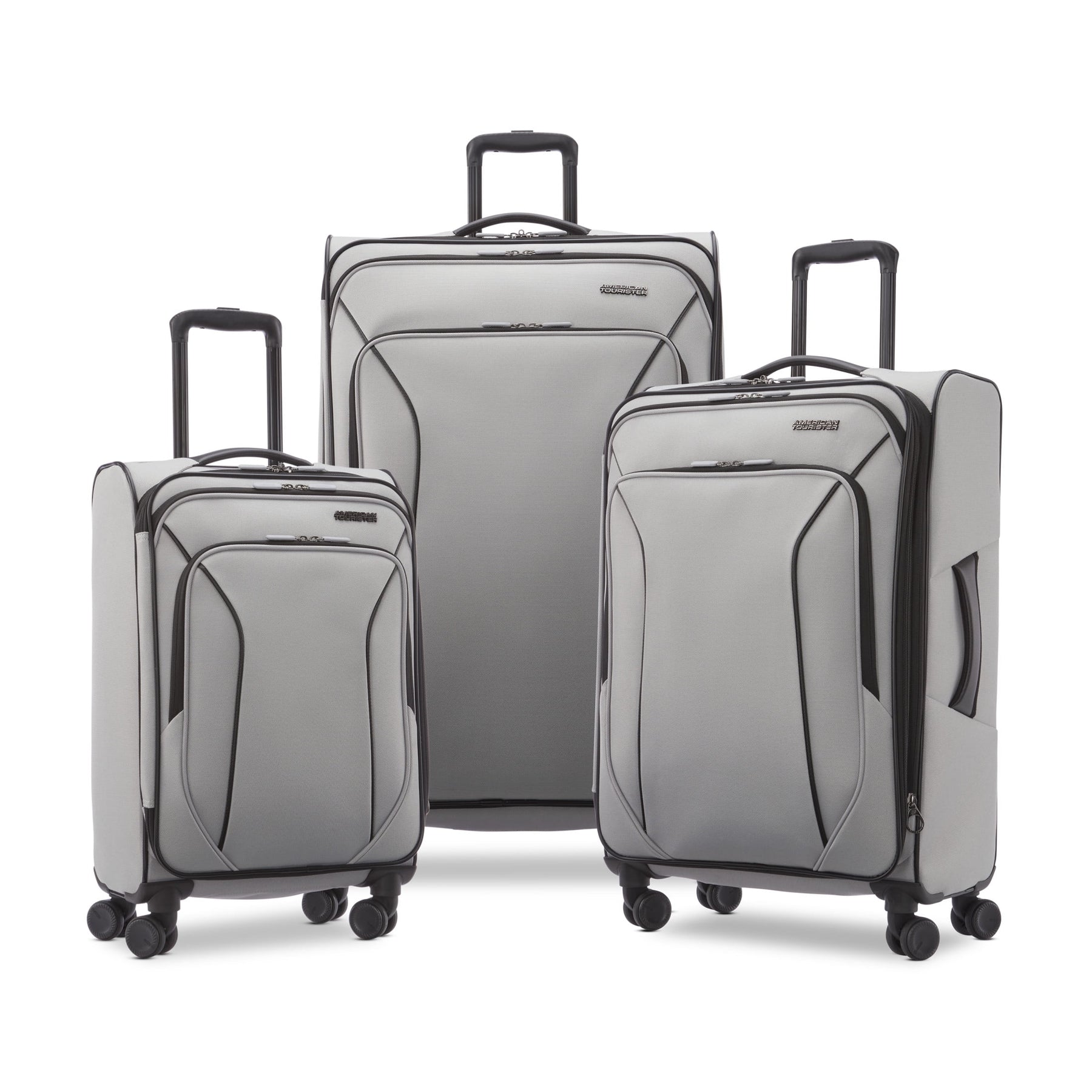 American Tourister X - Lite 3 - Piece Luggage Set with Spinner Wheels - Light Grey - Product image 1