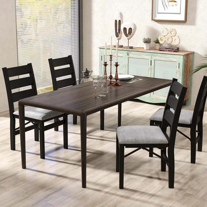 Modern Upholstered Folding Dining Chairs Set of 2/4, Rubber Wood Armless Kitchen Chairs with Slatted - Product image 4