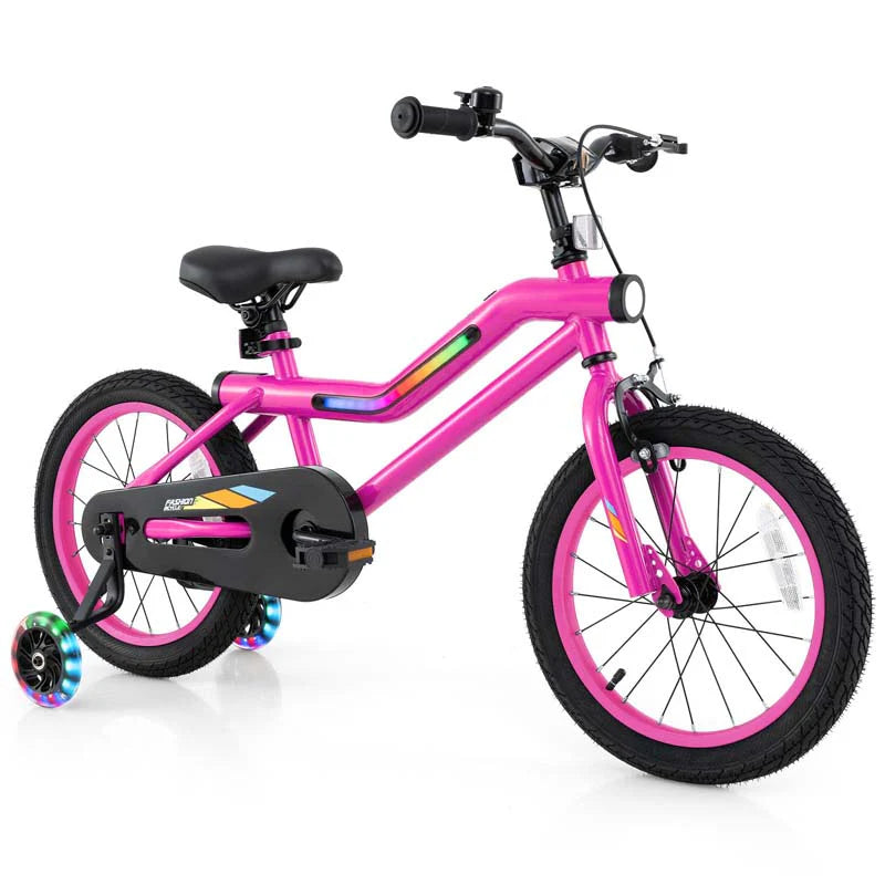 16/18 Inch LED Lighted Kids Bike with Training Wheels, Headlight, Adjustable Seat & Dual Brakes - Product image 29