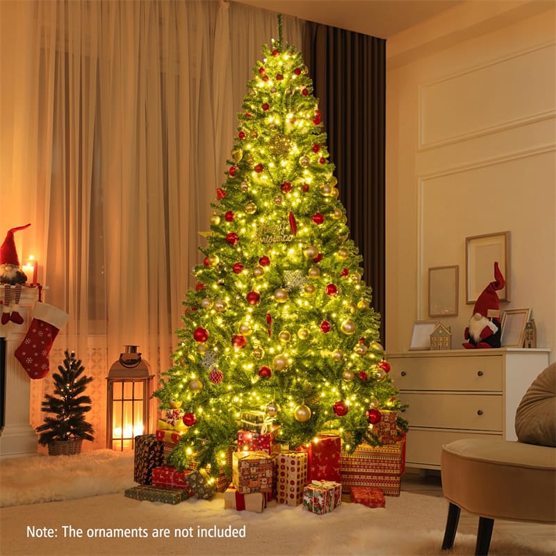6/7/8FT Pre-Lit Artificial Christmas Tree, Hinged Xmas Tree with Remote, Warm White LED Lights, Timer - Product image 22