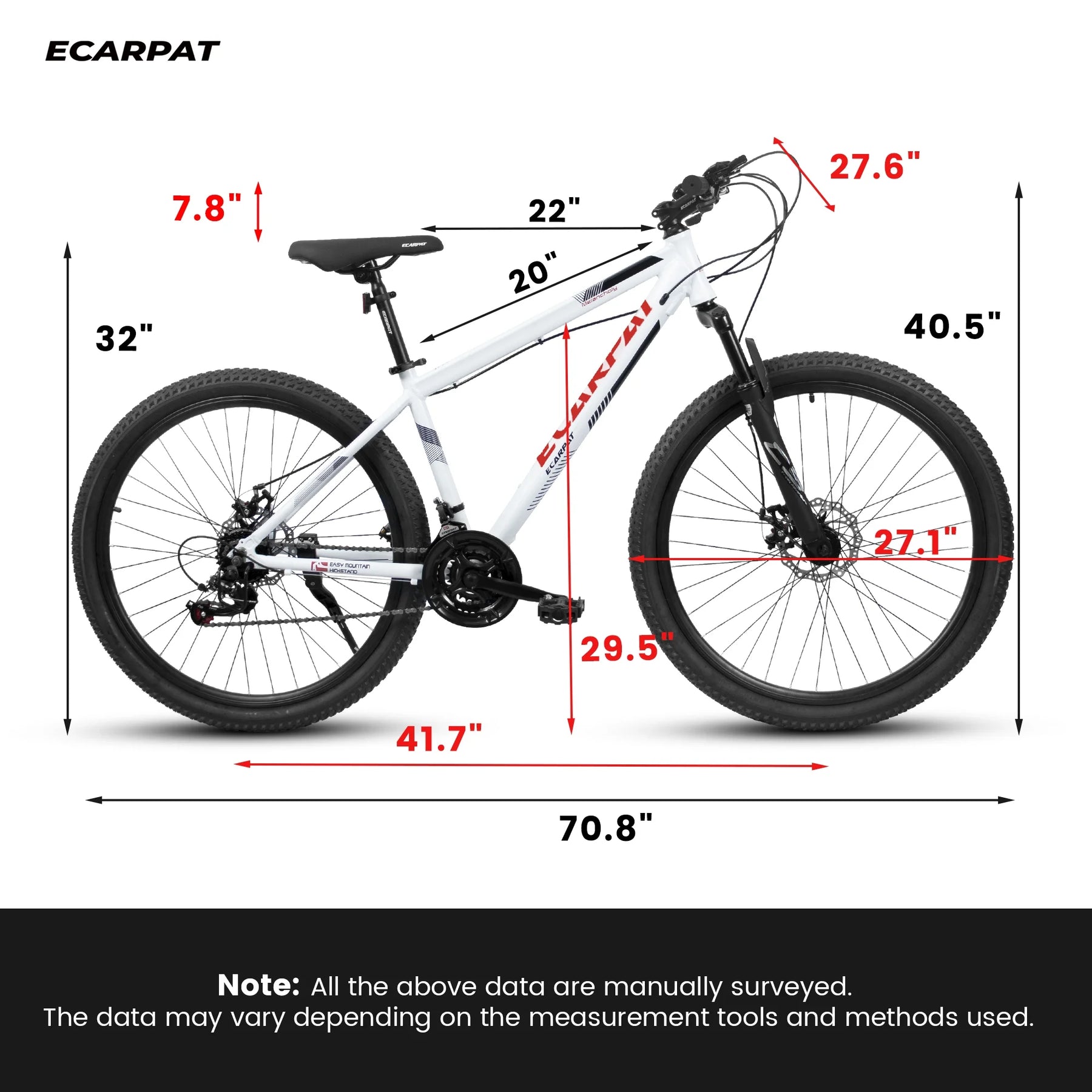 27" Mountain Bike, 21 - Speed Dual Disc Brakes with Aluminum Frame - Black - Product image 8