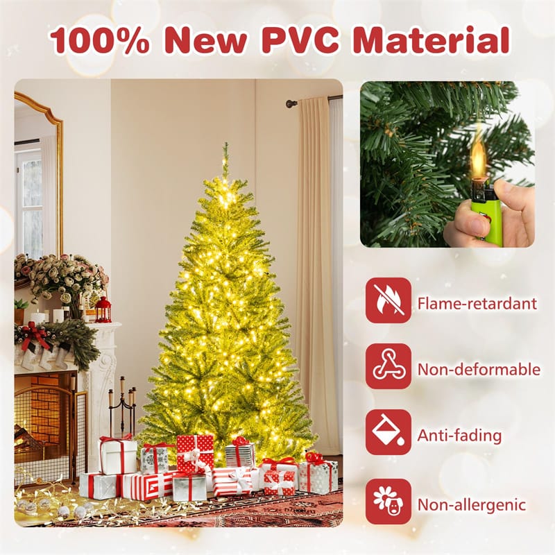 6/7/8FT Pre-Lit Artificial Christmas Tree, Hinged Xmas Tree with Remote, Warm White LED Lights, Timer - Product image 5