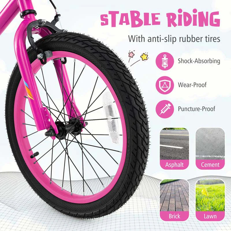 16/18 Inch LED Lighted Kids Bike with Training Wheels, Headlight, Adjustable Seat & Dual Brakes - Product image 27