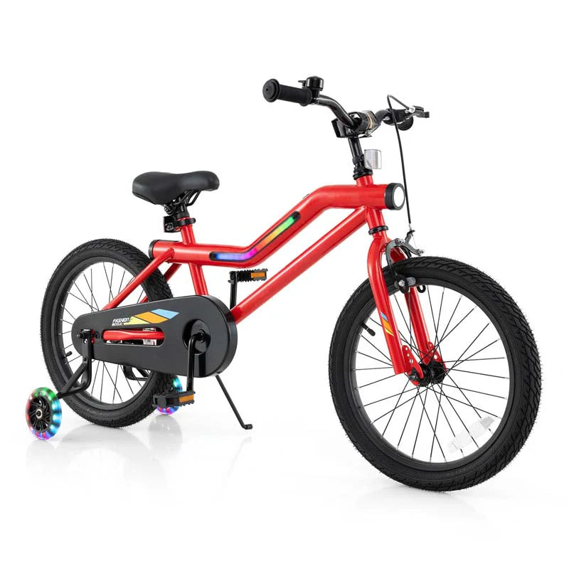16/18 Inch LED Lighted Kids Bike with Training Wheels, Headlight, Adjustable Seat & Dual Brakes - Product image 2