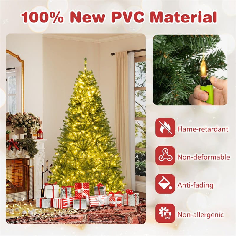 6/7/8FT Pre-Lit Artificial Christmas Tree, Hinged Xmas Tree with Remote, Warm White LED Lights, Timer - Product image 17