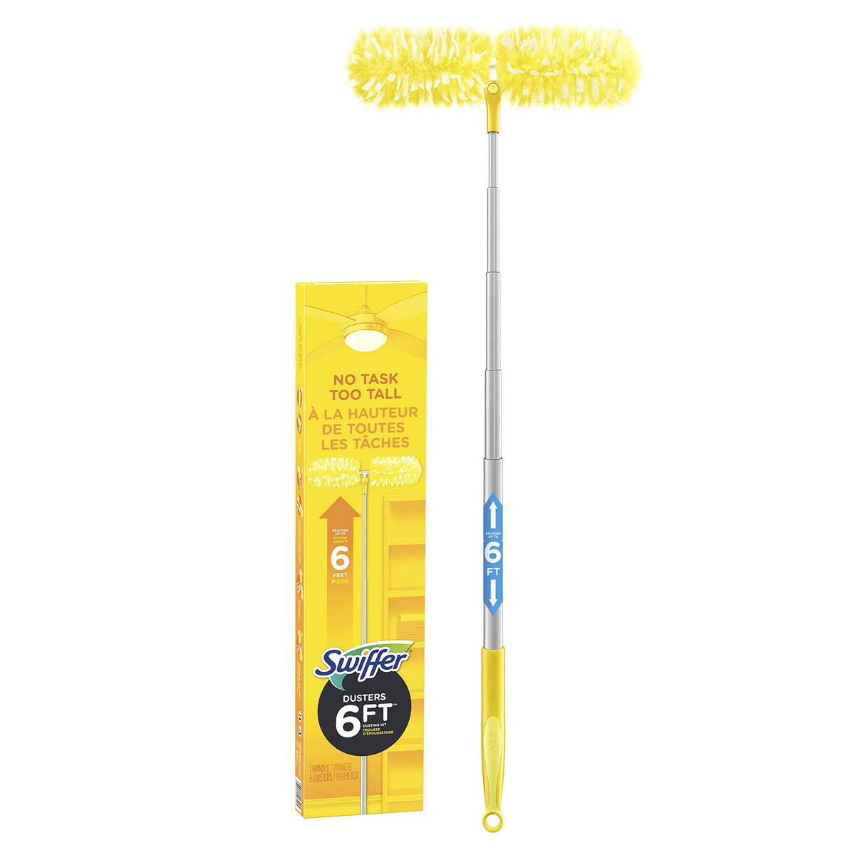 Swiffer Ceiling Fan Duster Super Extender Handle Starter Kit, 6 Heavy Duty Refills - Product image 1