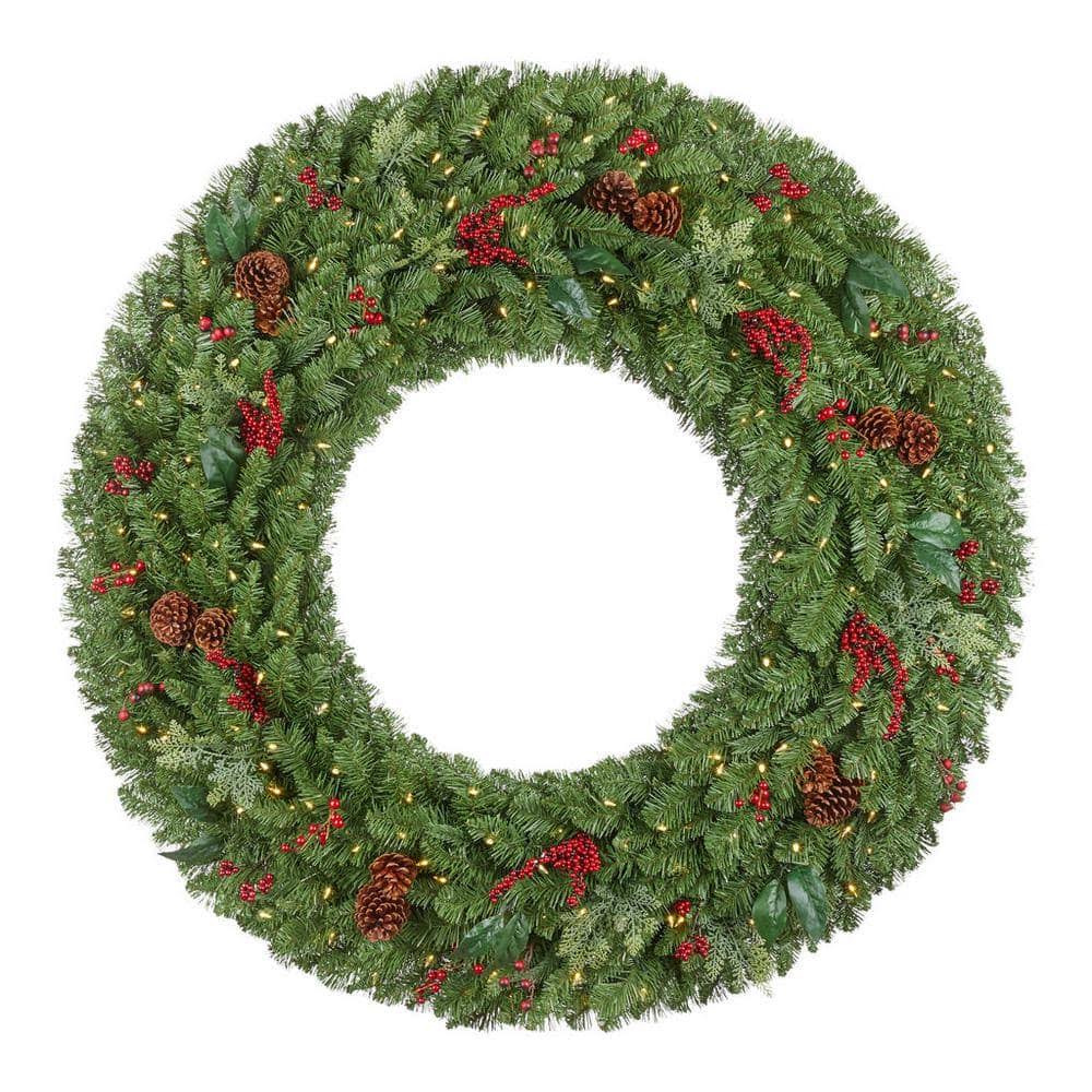 Home Accents Holiday 60 in. New Winslow Fir Pre-Lit LED Wreath - Product image 1
