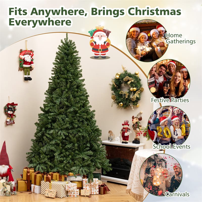 6/7/8FT Pre-Lit Artificial Christmas Tree, Hinged Xmas Tree with Remote, Warm White LED Lights, Timer - Product image 30