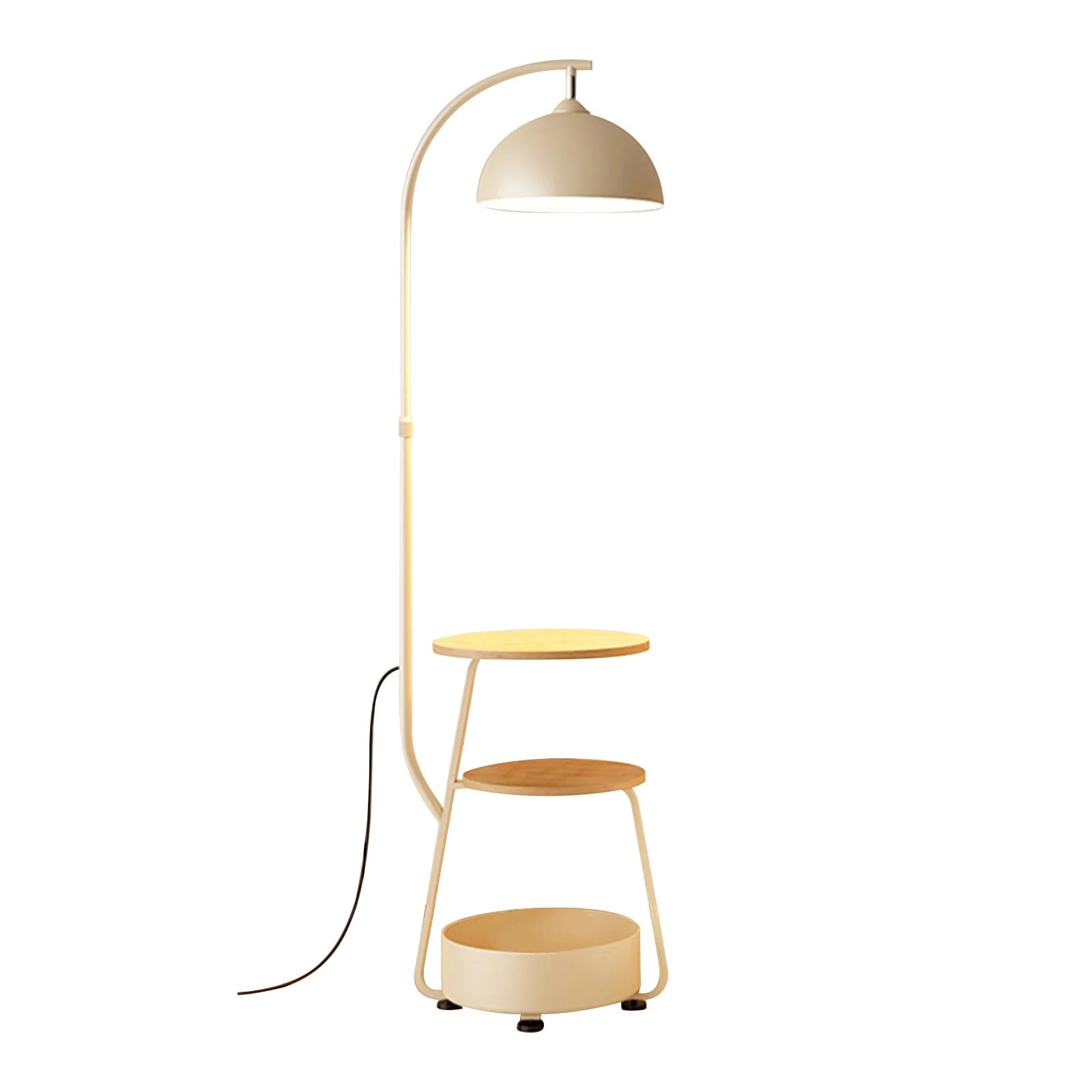 FQNRM Upgraded Cream Style Living Room Sofa Corner Floor Lamp Bedroom Bedside Table Integrated Table Lamp - Product image 4
