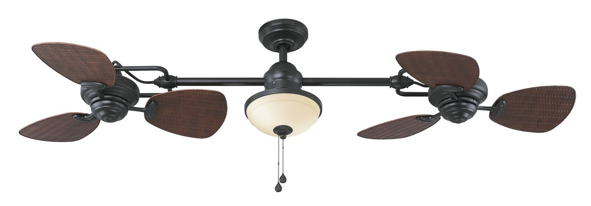 Harbor Breeze Twin Breeze II 74-in Oil-Rubbed Bronze Outdoor Downrod Ceiling Fan - Product image 1