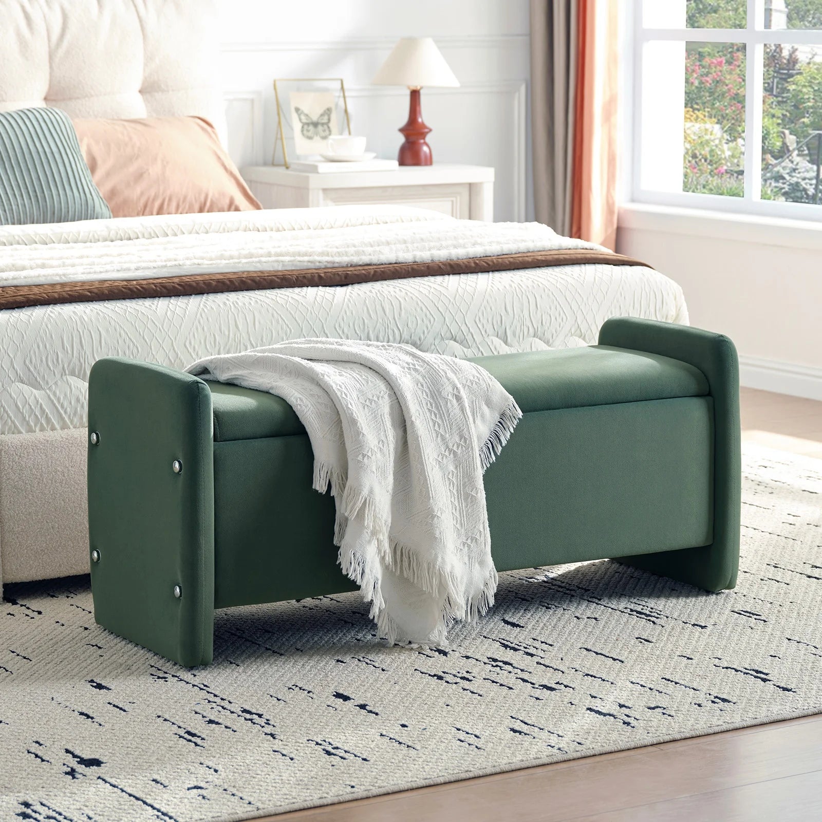 Pinmoco 44" Storage Ottoman Bench, Upholstered Entryway Bench with Storage End of Bed Bench for Bedroom& - Product image 26