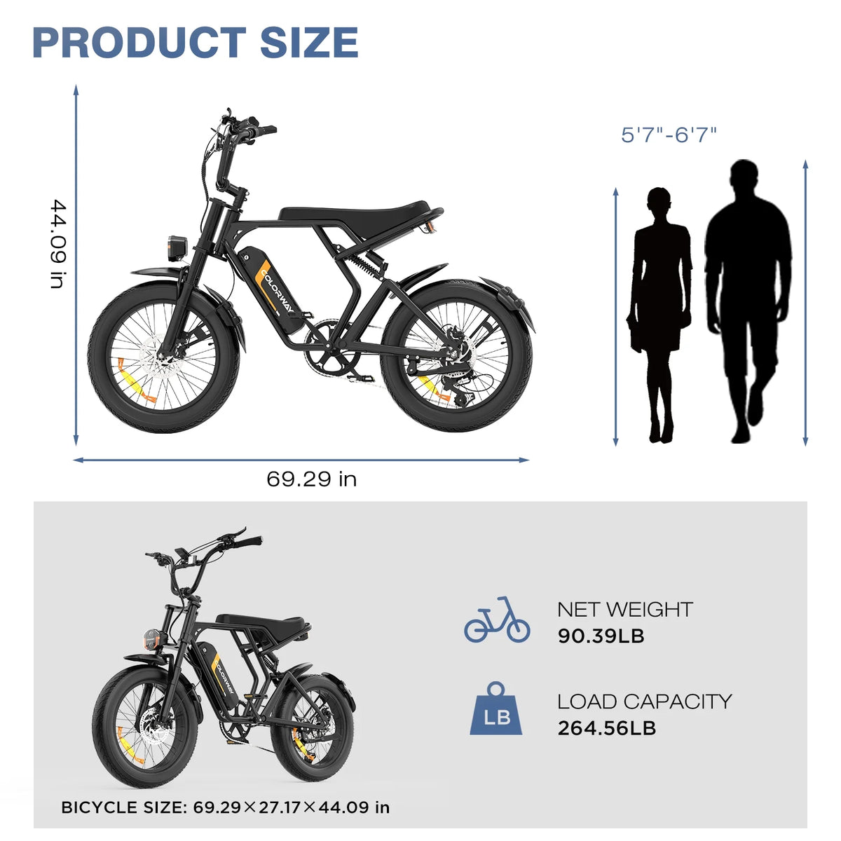 COLORWAY 750W 20"x4.0 Fat Tire Electric Bike, 48V 15ah Battery, Off - Road E - Bike for Adults - Product image 10