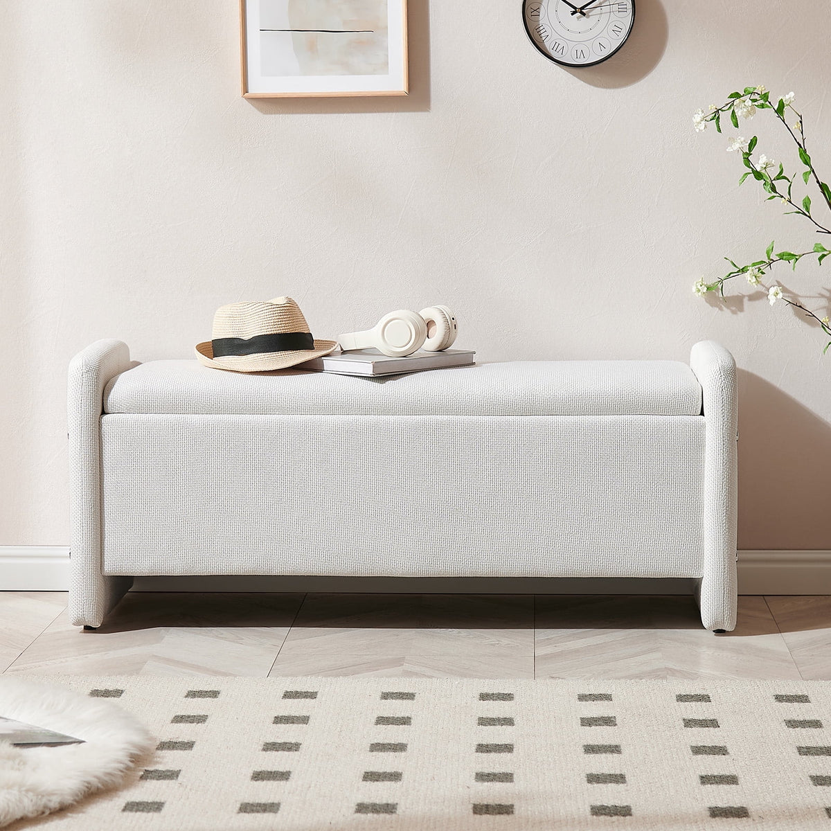 Pinmoco 44" Storage Ottoman Bench, Upholstered Entryway Bench with Storage End of Bed Bench for Bedroom& - Product image 20