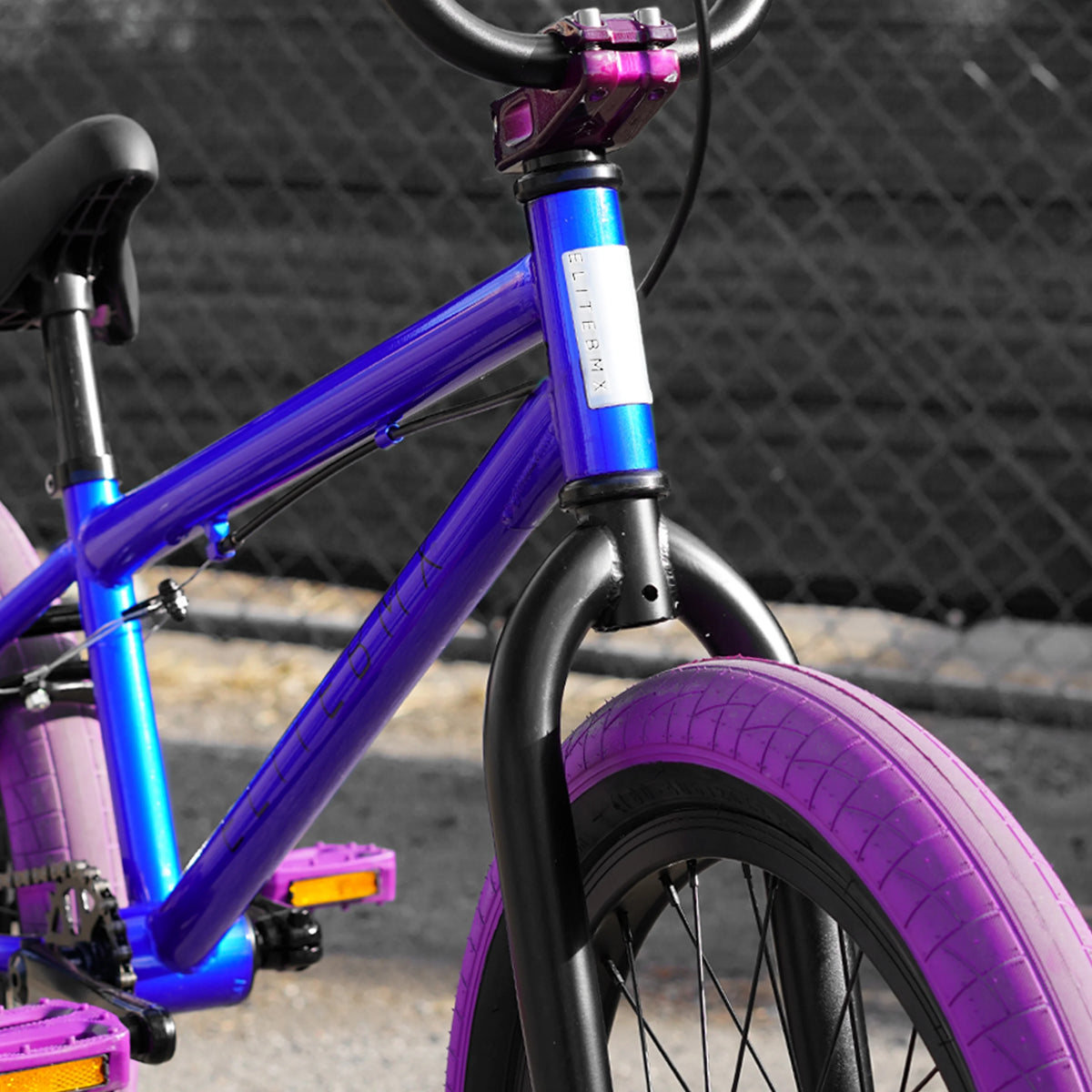 Elite BMX Bicycle 20" Freestyle Bike - Stealth Blue Purple Ideal for Ages 7 to 18 Years