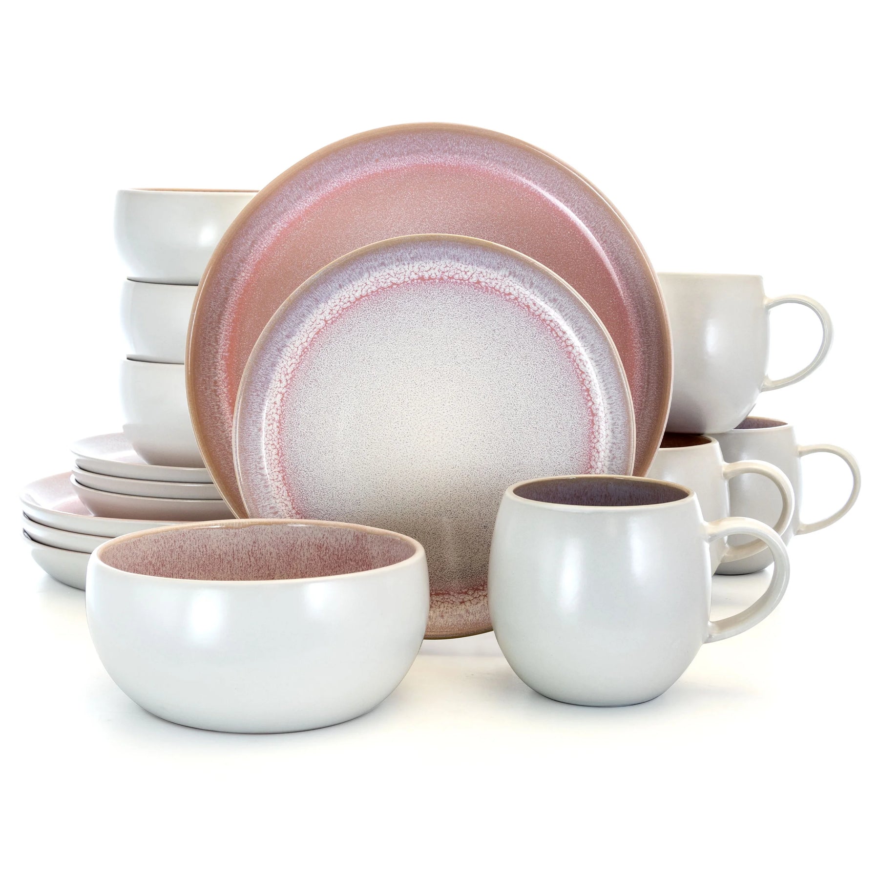 Elama Mocha Mauve 16 Piece Stoneware Dinnerware Set in Purple - Product image 2