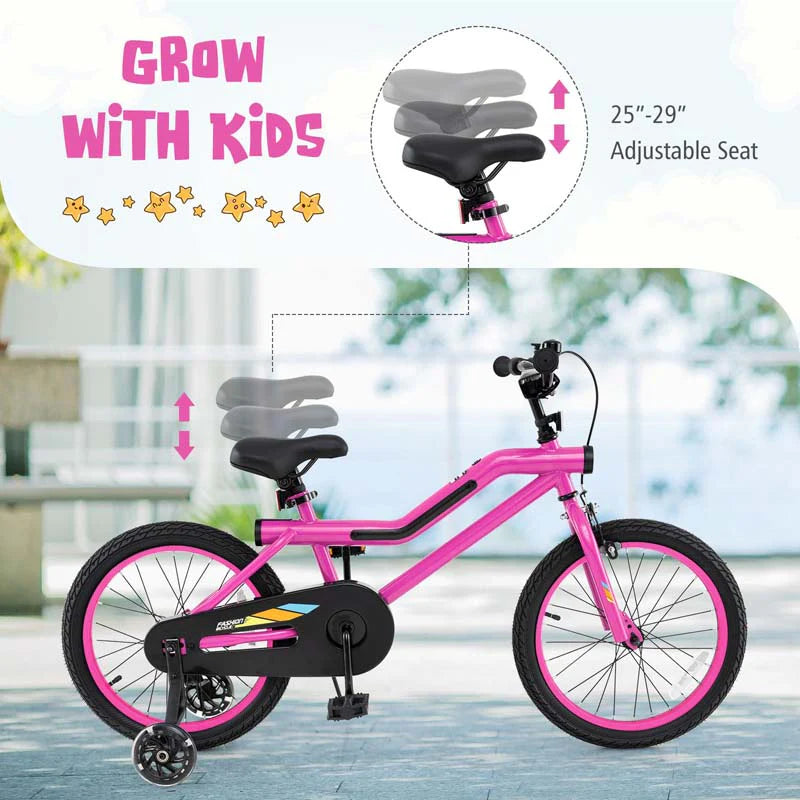 16/18 Inch LED Lighted Kids Bike with Training Wheels, Headlight, Adjustable Seat & Dual Brakes - Product image 21