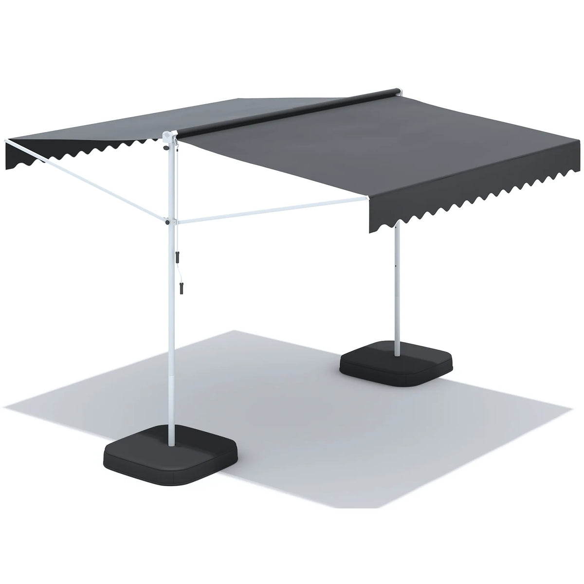 AECOJOY Free Standing Retractable Awning, 13'x10' Dual Side Patio Awnings Outdoor Manual Sun Shade Shelter - Product image 1