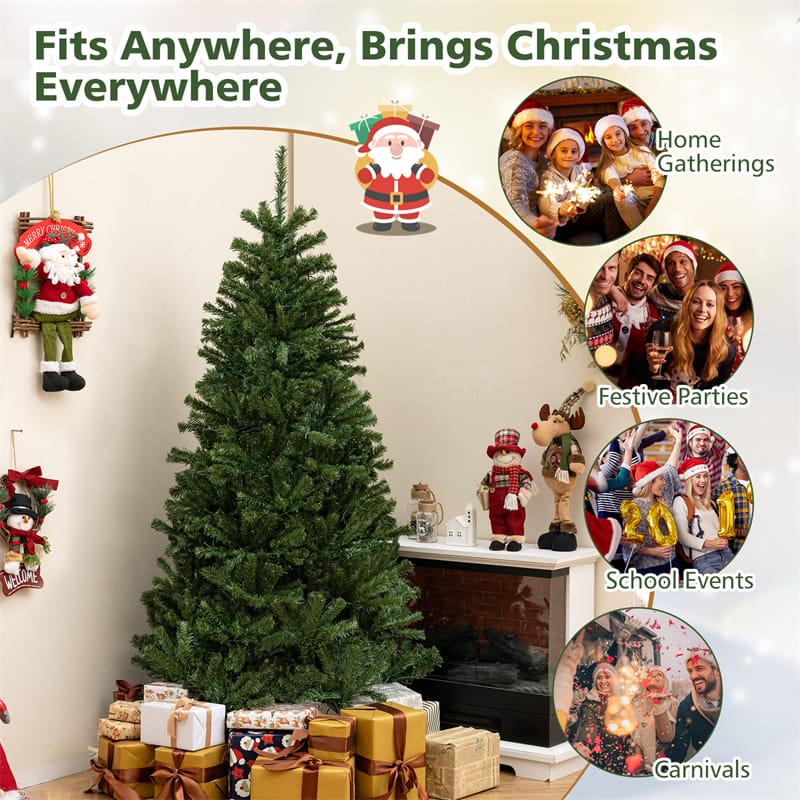 6/7/8FT Pre-Lit Artificial Christmas Tree, Hinged Xmas Tree with Remote, Warm White LED Lights, Timer - Product image 10