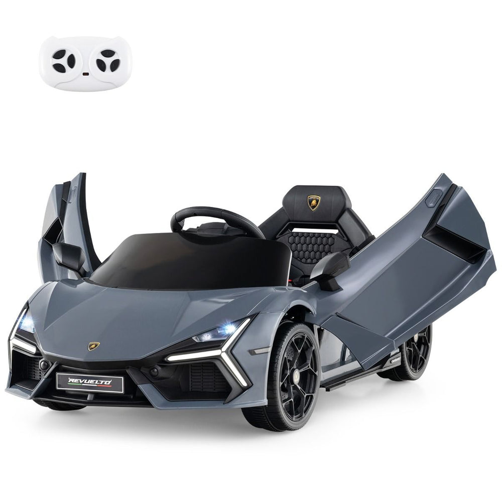 12V Electric Car for Children Licensed by Revuelto Remote Control Hydraulic Doors for 37-95 Months Grey/Orange