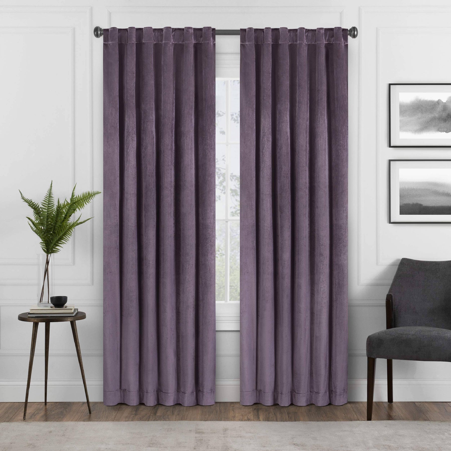 Eclipse Harper Velvet Absolute Zero Blackout Window Panel - 108 Inches - Plum - Product image 1
