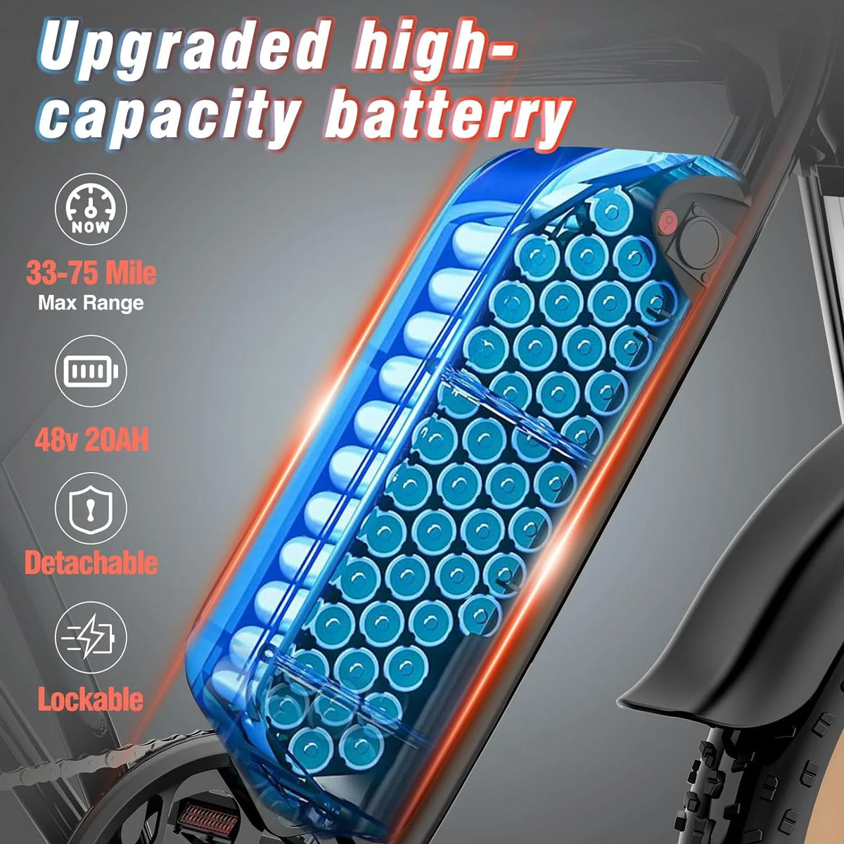 Ridstar Electric Biycle for Adults, 1200W 32MPH, 48V 20AH Electric Dirt Bike - Product image 13