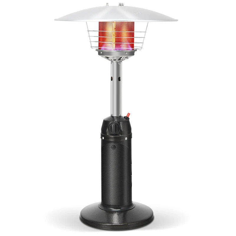 13, 000 BTU Portable Tabletop Propane Patio Heater, Stainless Steel LP Gas Heater with Weighted Base & Adjustable Thermostat for Backyard