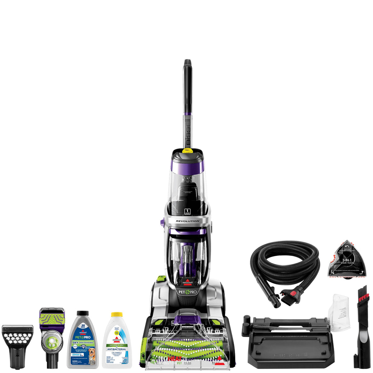 Bissell Proheat 2x Revolution Pet Pro Carpet Cleaner - Sparkle Silver/grapevine Purple/Chacha Lime Accents - Product image 1