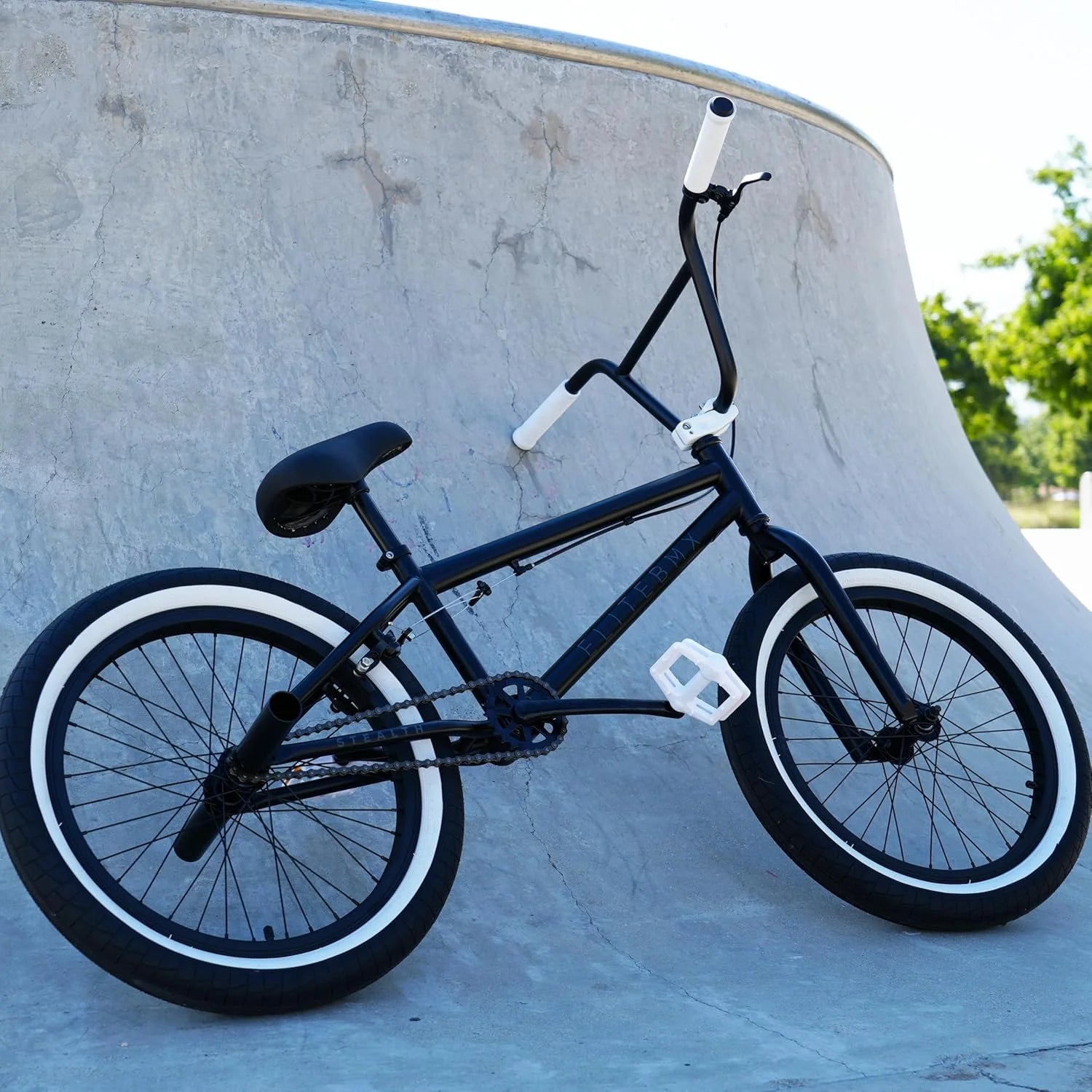 Elite BMX Bicycle 20" Freestyle Bike - Stealth Blue Purple Ideal for Ages 7 to 18 Years